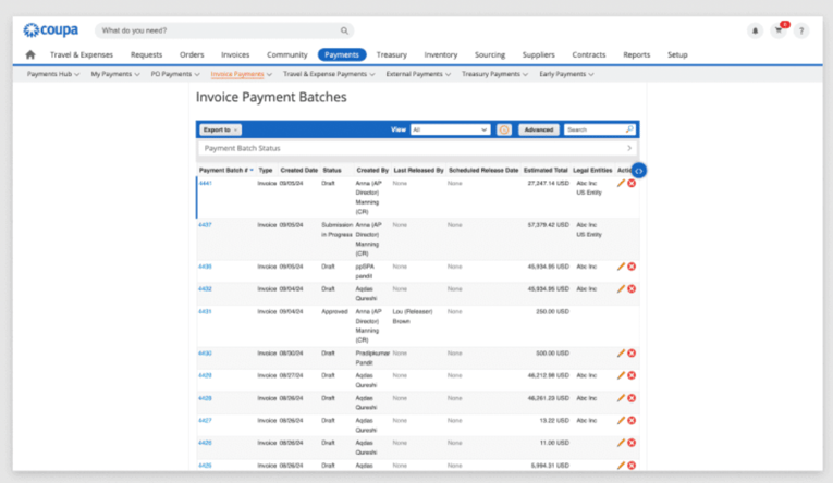 coupa payment automation
