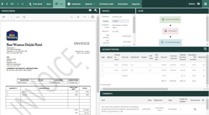 invoice view in rillion prime