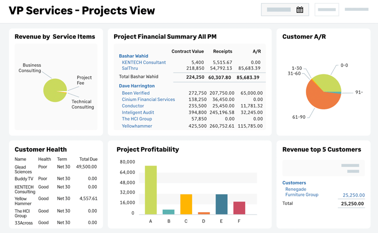 sage intacct dashboard